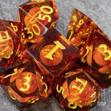 Sage's Eye of the Red Serpent Liquid Core Polyhedral DIce Set Dnd RPG Dice D&D