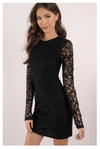 black lace long sleeve bodycon dress