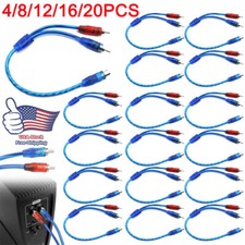 USA 4/8/12/16/20Pcs 1 Female to 2 Male Connector RCA Y Splitter Audio Jack Cable