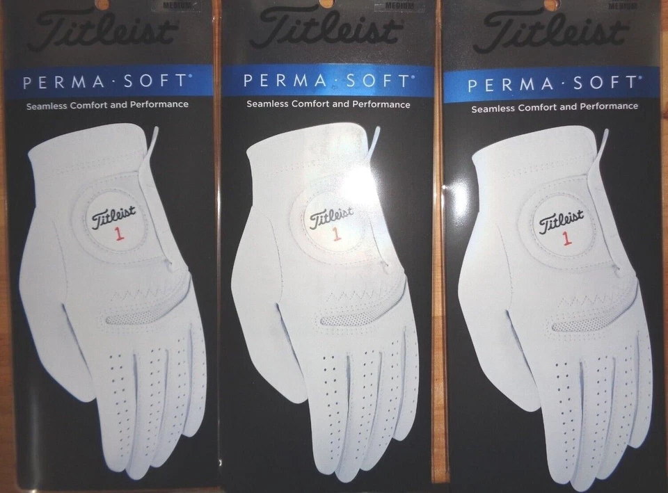 THREE (3) New Titleist Perma Soft Golf Gloves, MENS or LADIES, LEFT or RIGHT