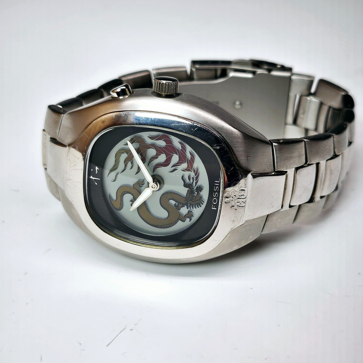 Fossil Big Tic Animated Dragon Stainless Steel 50m Jr-8097 Fossil Big Tic Animated Dragon Stainless Steel 50m Jr-8097