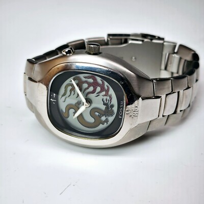 Fossil Big Tic Animated Dragon Stainless Steel 50m Jr-8097 Fossil Big Tic Animated Dragon Stainless Steel 50m Jr-8097