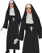 Ladies Nun Costume Religious Figure Adults Nuns Fancy Dress Outfit