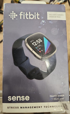 Fitbit Sense 1st Gen Advanced Health & Fitness Activity Tracker Black Open box