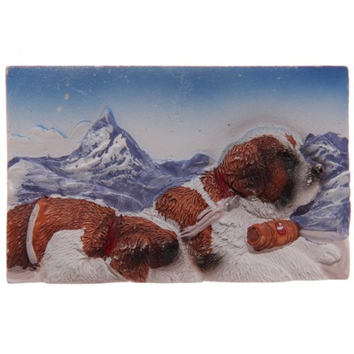 Bernhardiner Alpen Hund Schnaps Fass Sammlerstück Kühlschrankmagnet Neuheit Souvenir