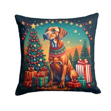 Rhodesian Ridgeback Christmas Fabric Decorative Pillow DAC1149PW1414