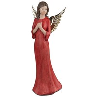 Engel Stehend 30 Cm Rot-Gold Handbemalt Dekofigur formano 719812 Weihnachtsdeko