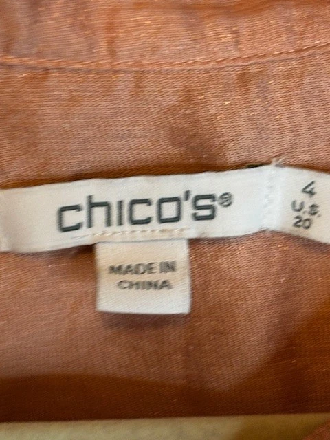 Blusa Chico's Para Mujer Talla 2X Manga Larga Brillante Abotonada Rosa Chicos 4 Foto 3 de 4