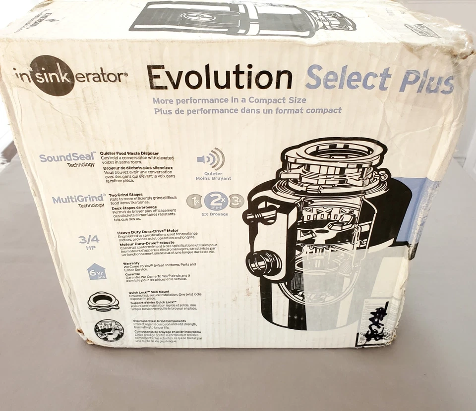 Insinkerator Evolution Select Plus 3/4 HP Food Waste Garbage Disposal New - Imagen 4 de 4