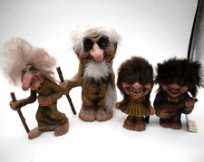 VTG Lot of 4 Nyform Norwegian Troll Dolls