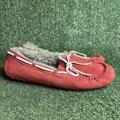 UGG Olsen Slippers Mens Size 11 Red White Slip On Shoe Moccasins 1003390