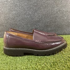 Donald Pliner 'Hope' Loafers Womens Size 8.5 Crinkled Patent Leather Grape