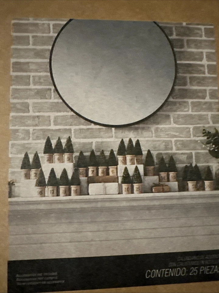 Bottle Brush Tree Advent Calendar 25 - 5" Trees w/ Wood Base by Bee & Willow NIB - Image 3 of 4