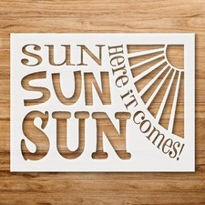 Sun Here It Comes Nature Wall Art Reusable Stencil for Home Decor - StencilAir