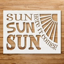 Sun Here It Comes Nature Wall Art Reusable Stencil for Home Decor - StencilAir