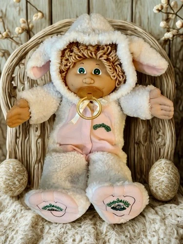 Cabbage Patch Kids Baby Doll Wheat Hair Lamb Outfit Pacifier