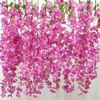 12 StüCk KüNstliche Glyzinien Girlande Wisteria HäNgende Blauregen Blumen, Fake