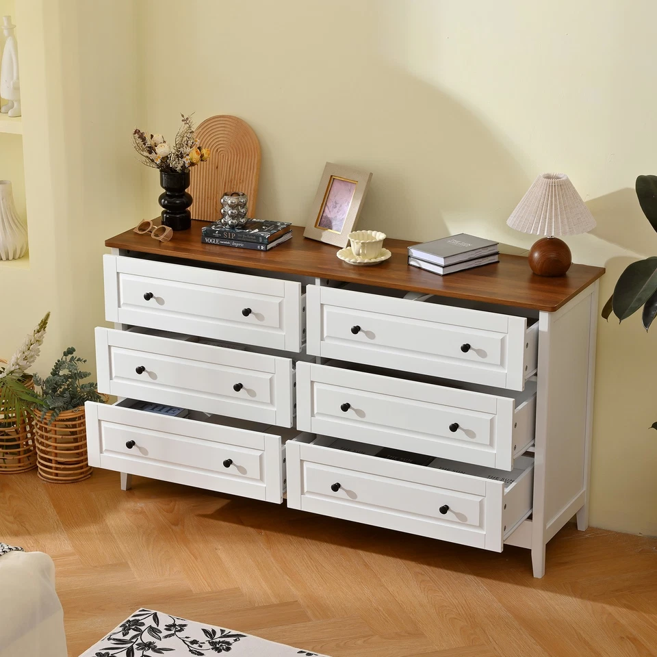 Modern White Dresser with Wide Drawer,Wood Storage Cabinet for Hallway, Entryway - Image 2 of 4