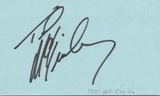 Ted McGinley Signed 3x5 Index Card Autographed