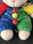 Vintage 1998 90’s BABY GANZ Color Block Plush Clown Teddy Bear Rattle  10” — photo 4