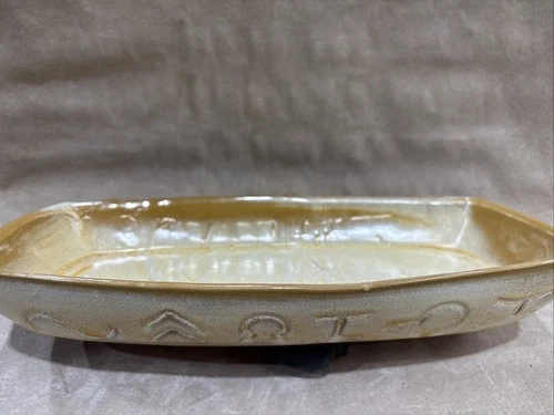 Vintage Frankoma Pottery Desert Gold Cattlebrands 94Q Serving Dish 13" Platter