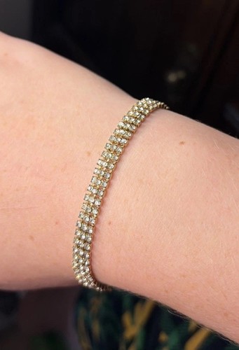 Premier, Designs, Gold Tone, Tennis Bracelet Size 7 Inch Signed