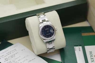 Rolex Lady-Datejust 26 179160 Full Set 08/2015 Blau Stahl