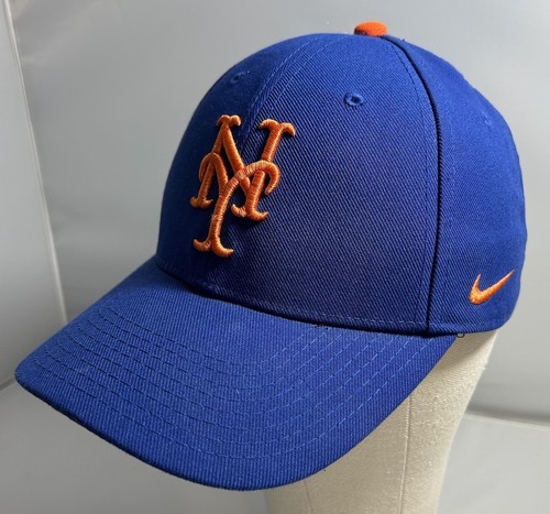 New York Mets Nike Dri Fit Hat Cap Blue Orange Swoosh Nike Team MLB Baseball