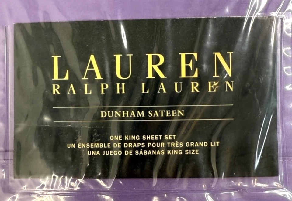 Ralph Lauren KING Sheet Set Dunham Violet 4 pc Sateen Extra Deep 300 Sealed New - Image 2 of 4