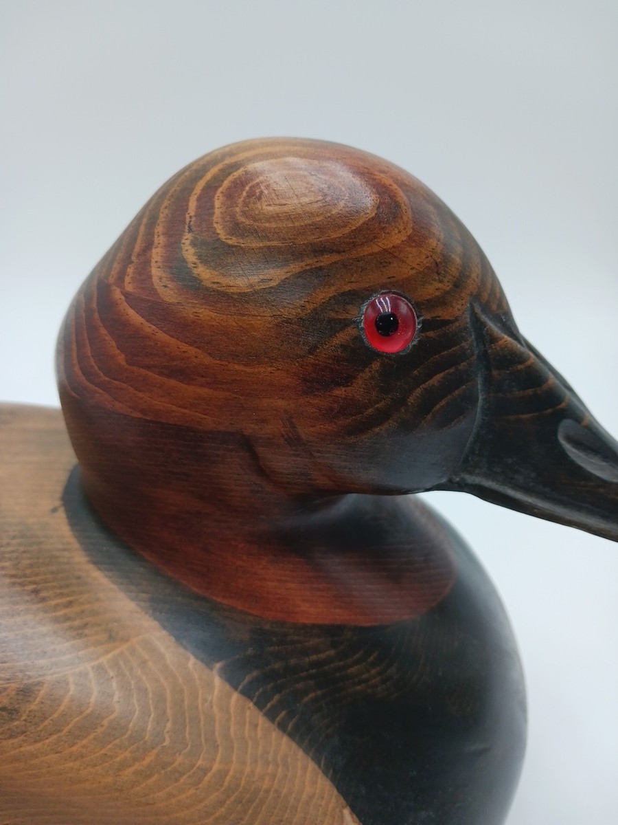 Vintage Tom Taber & John Fairfield Wood Canvasback Duck Hand