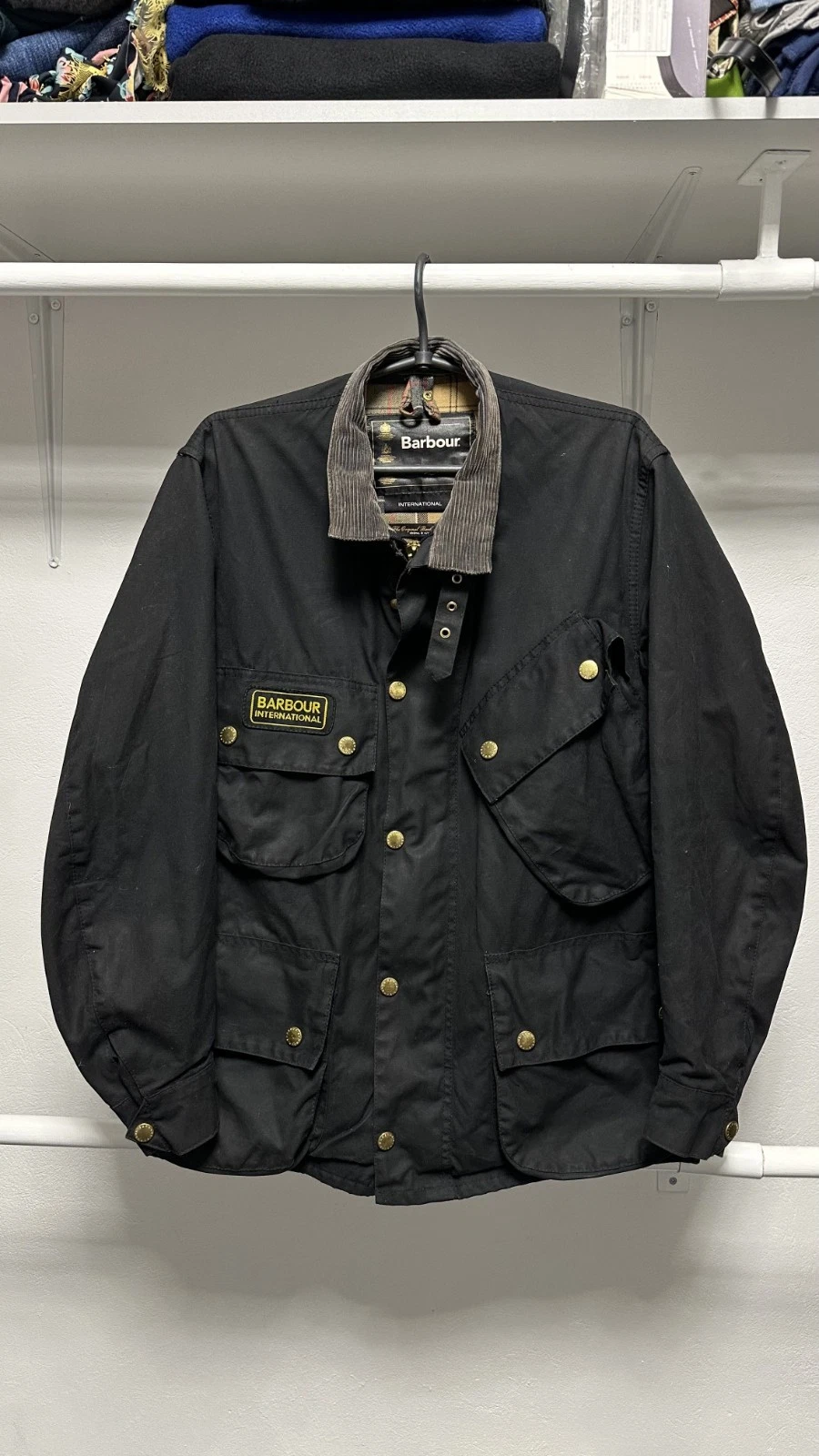 Barbour International A7 Wax Waterproof Country Black Coat Jacket Size C 38