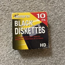 Memorex Black Diskettes Floppy Disks 10-Pack 3.5" Brand New Sealed