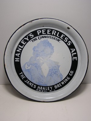 Antique Hanley's Peerless Ale Porcelain Beer Tray Providence RI James Hanley