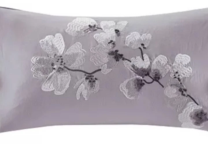 Sakura Blossom By Natori, 100% Cotton Sateen 3pc King Duvet W/Shams, Purple, NWT - Image 3 of 3