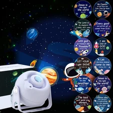 Bible Verses Projector Galaxy Projector Includes 12 Interchangeable Christian...