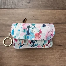 Nanette Lepore Floral Card Holder Key Chain Coin Purse Wallet 