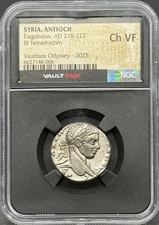 Roman Provincial Syria Antioch AD 218-222 BI Tetradrachm Elagabalus NGC Ch VF
