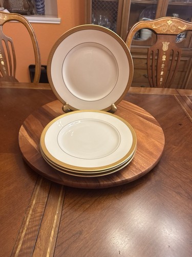 Syracuse China Old Ivory Bracelet Pattern Dinner Plate, Gold A Set Of 4 - Picture 4 of 8