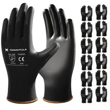 Ultra-Thin PU Coated Work Gloves-12 Pairs,Excellent Grip,Nylon Shell Black Po...
