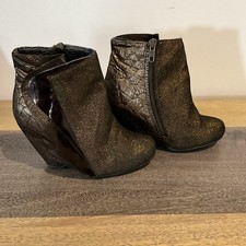 Irregular Choice Ankle Boots Brown Leather An...