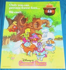 Vtg SMOKEY BEAR w/DISNEY GUMMI BEARS 20 x 24"  Paper   Only You Can Prevent ....