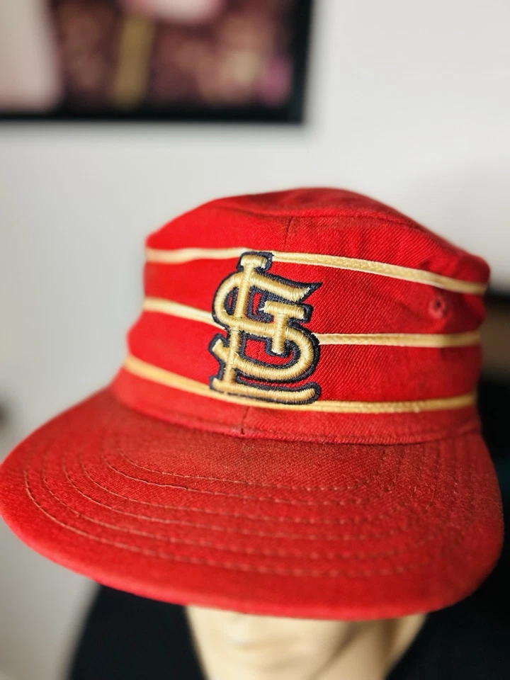VTG NEW ERA CAP St. Louis Cardinals Size 7 3/8 Pillbox hat RARE DMG #24 Visor GW - Image 2 of 4