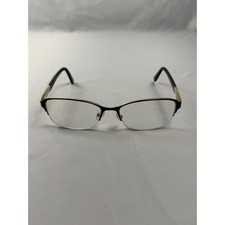 Escada Eyeglasses Frames Black Gold Semi Rimless Designer 54-17