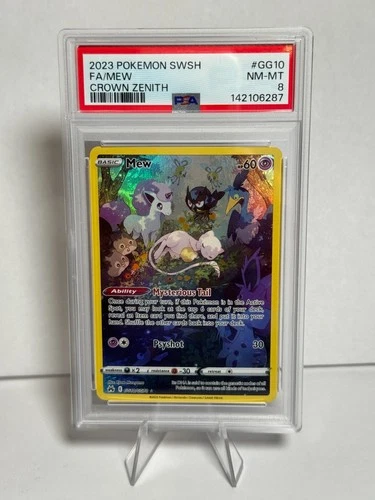 2023 POKEMON SWORD & SHIELD CROWN ZENITH #GG10 FULL ART/MEW - PSA 8 NM_MT