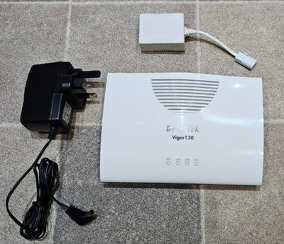 Draytek Vigor 130 ADSL2+/VDSL (FTTC/BT Infinity) Ethernet Modem PPPoE Bridge