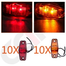 10X Red 10X Amber LED Side Marker Light 2.5" Clearance Truck Trailer Turn Light