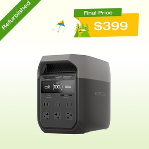 EcoFlow DELTA 3 1024Wh 1800W Portable Power Station LiFePO4 Battery Refurbished