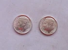Lot of 2 Roosevelt Dimes 90% Silver US Coin 1962 P 1962 D - one is crisp looking