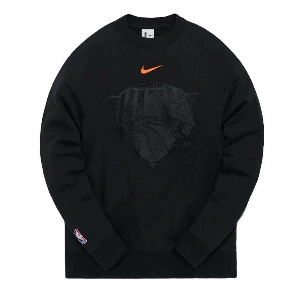 Kith Nike for New York Knicks Black Fleece Crewneck Sweatshirt Mens Sz M  Rare
