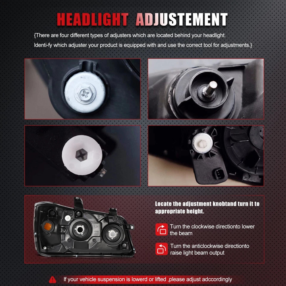 Farol par conjunto carcaça preta Toyota Highlander 2001-2007 - Imagem 4 de 4